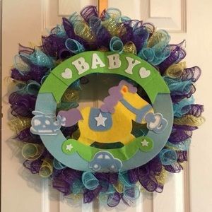 Baby deco mesh wreath